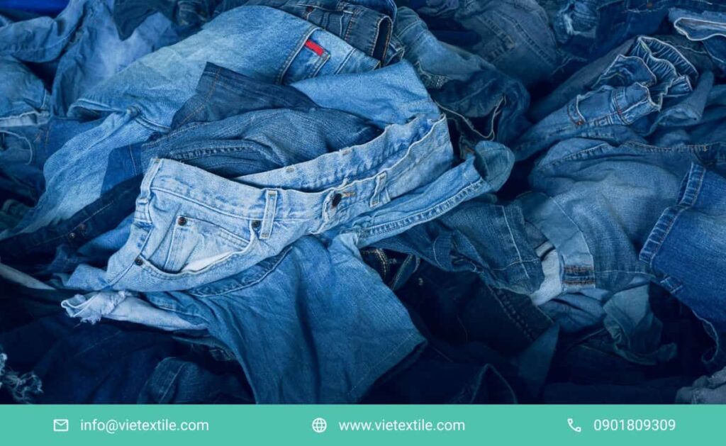 Quần jeans sau khi wash đá xong